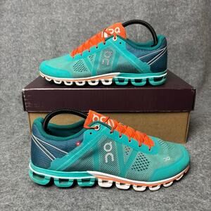 On Cloudflow Teal Blue Athletic Sneakers Walking Running Shoes Women Size 9.5 US